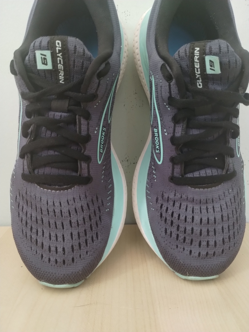 Brooks Women's Glycerin 19 Running Shoes Sneakers Gray Purple Aqua - Picture 3 of 5